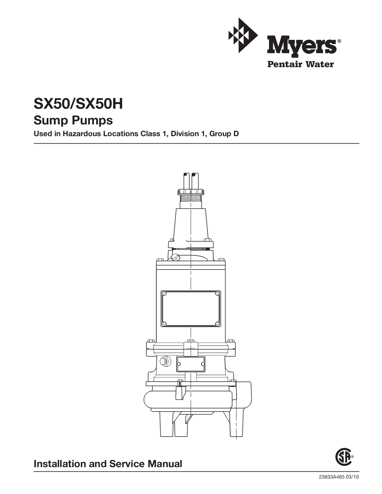 Myers SX50H, SX50 User Manual