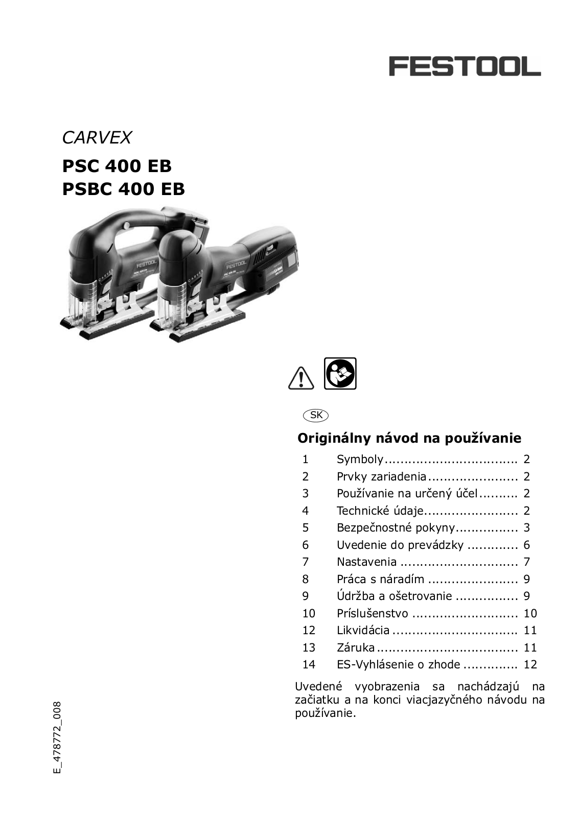 Festool PSBC 400 EB, PSC 400 EB User Manual