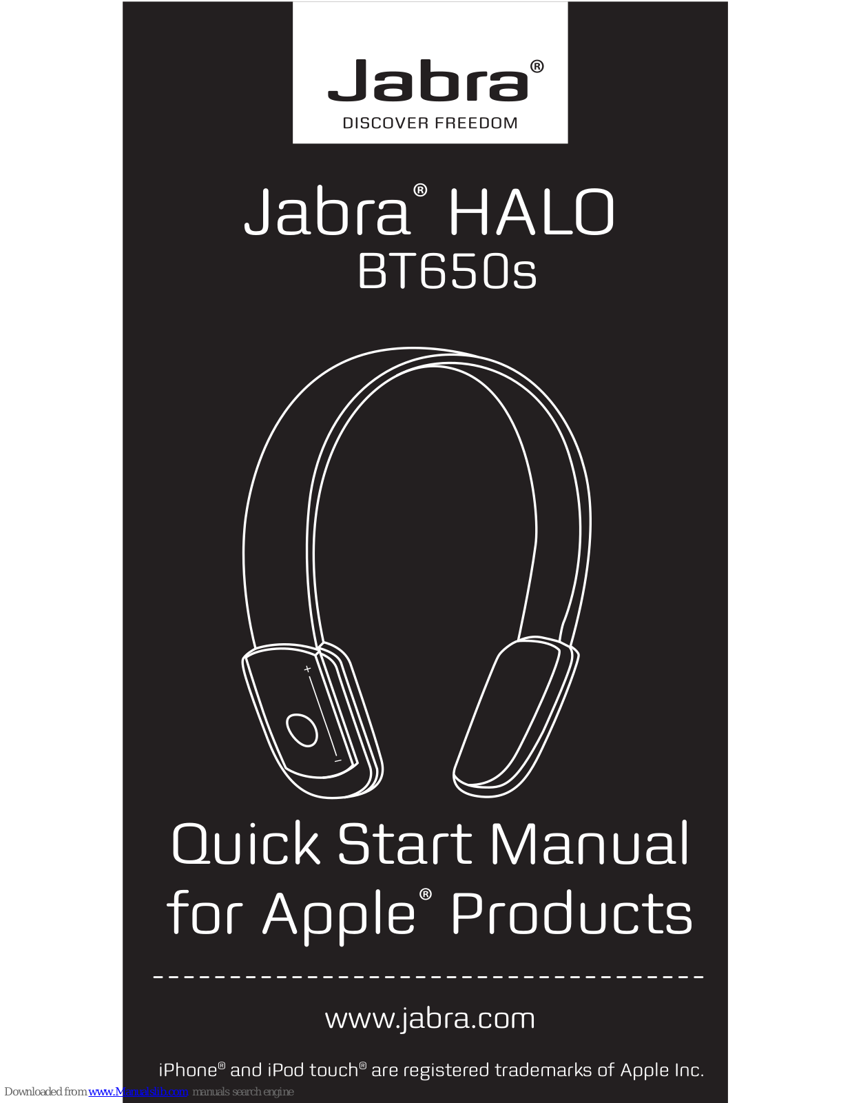 Jabra HALO BT650S - QUICK GUIDE FOR APPLE PRODUCTS, HALO BT650s Quick Start Manual