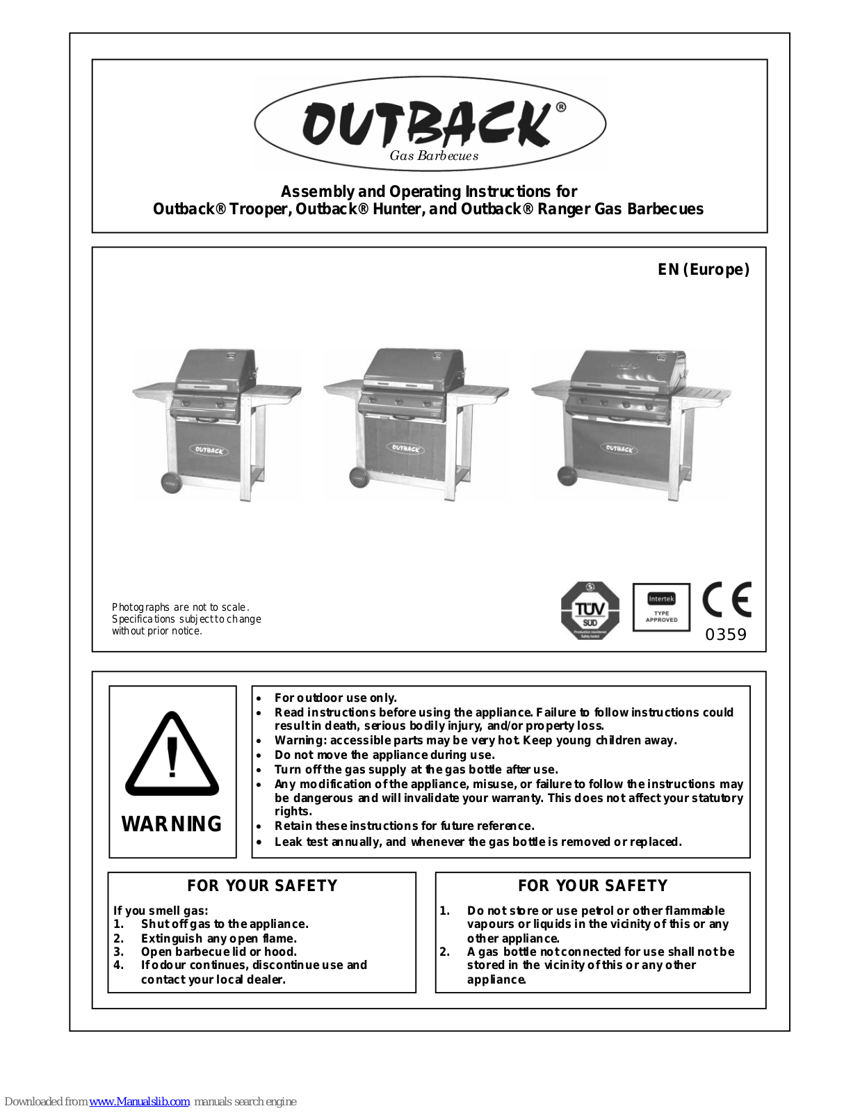 Outback Hunter Assembly  Manual - ManualMachine.com