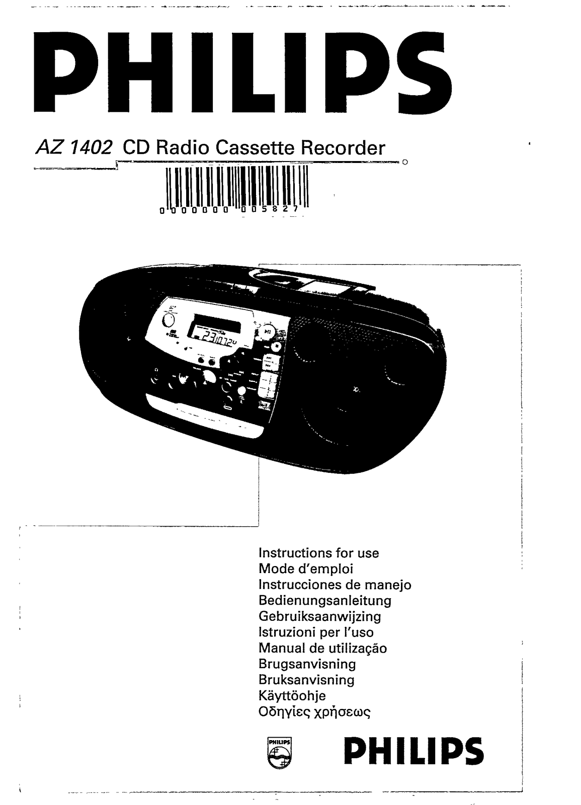 Philips AZ1402/05, AZ1402/00 User Manual