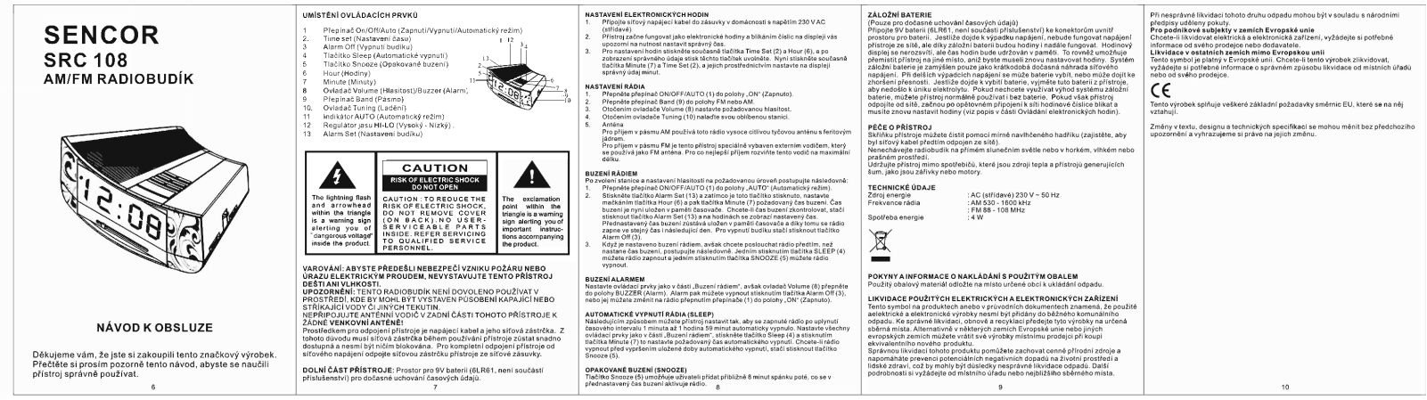 Sencor SRC 108 B User Manual