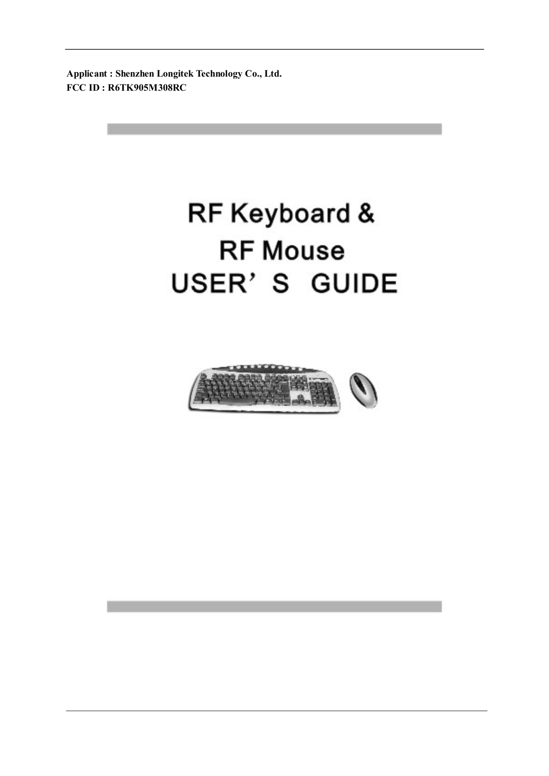 Longitek Ebest Technology K905M308RC Users Manual