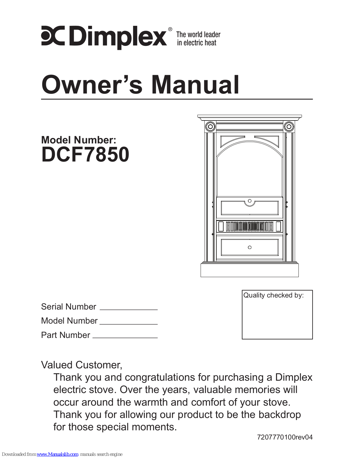 Dimplex DCF7850 Owner's Manual - ManualMachine.com
