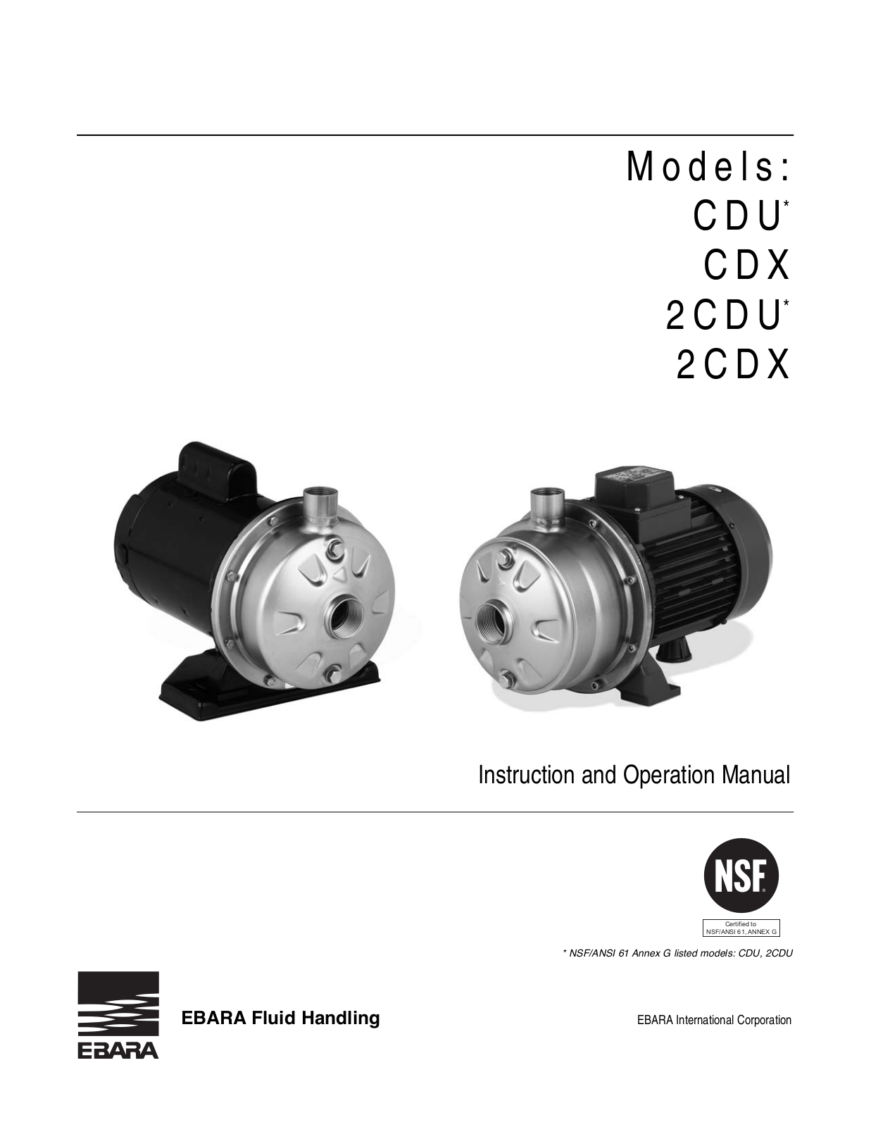 EBARA 2 CDX User Manual