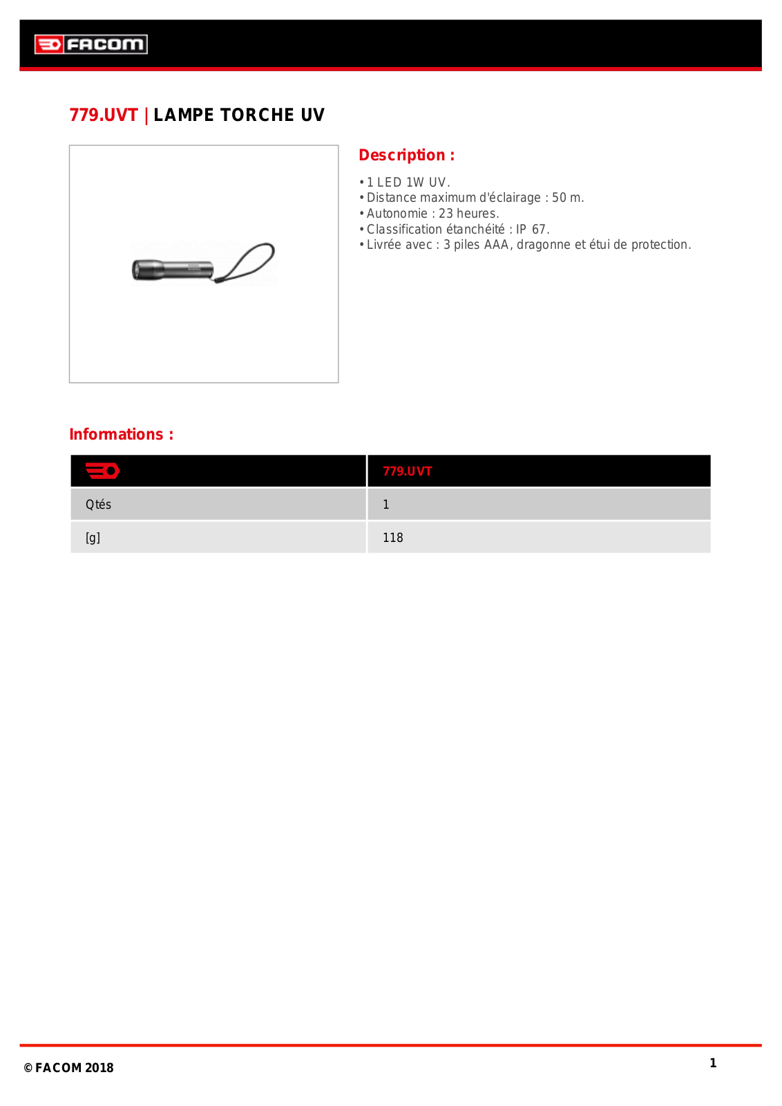 Facom 779.UVTPB Specification - ManualMachine.com