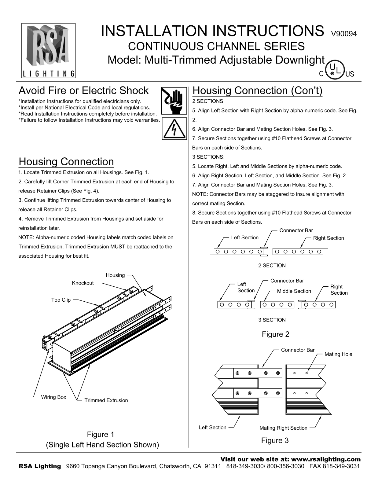 Cooper Lighting V90094A User Manual