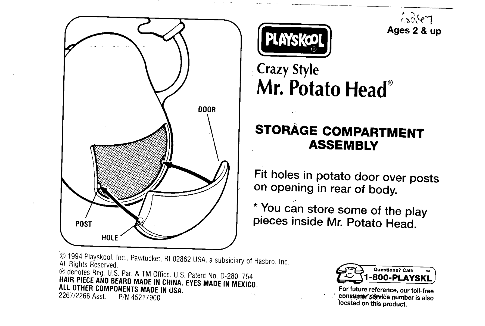 HASBRO Crazy Style Mr.PotatoHead User Manual