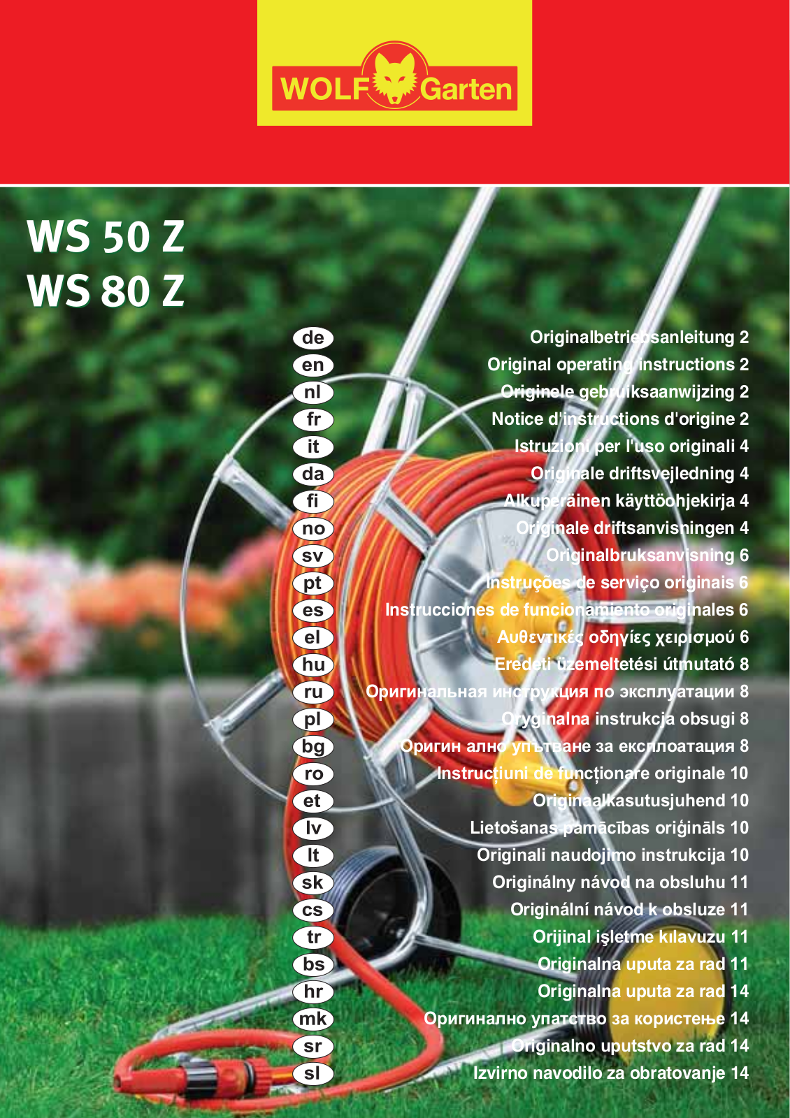 Wolf Garten WS 50 Z, WS 80 Z Operating Instructions