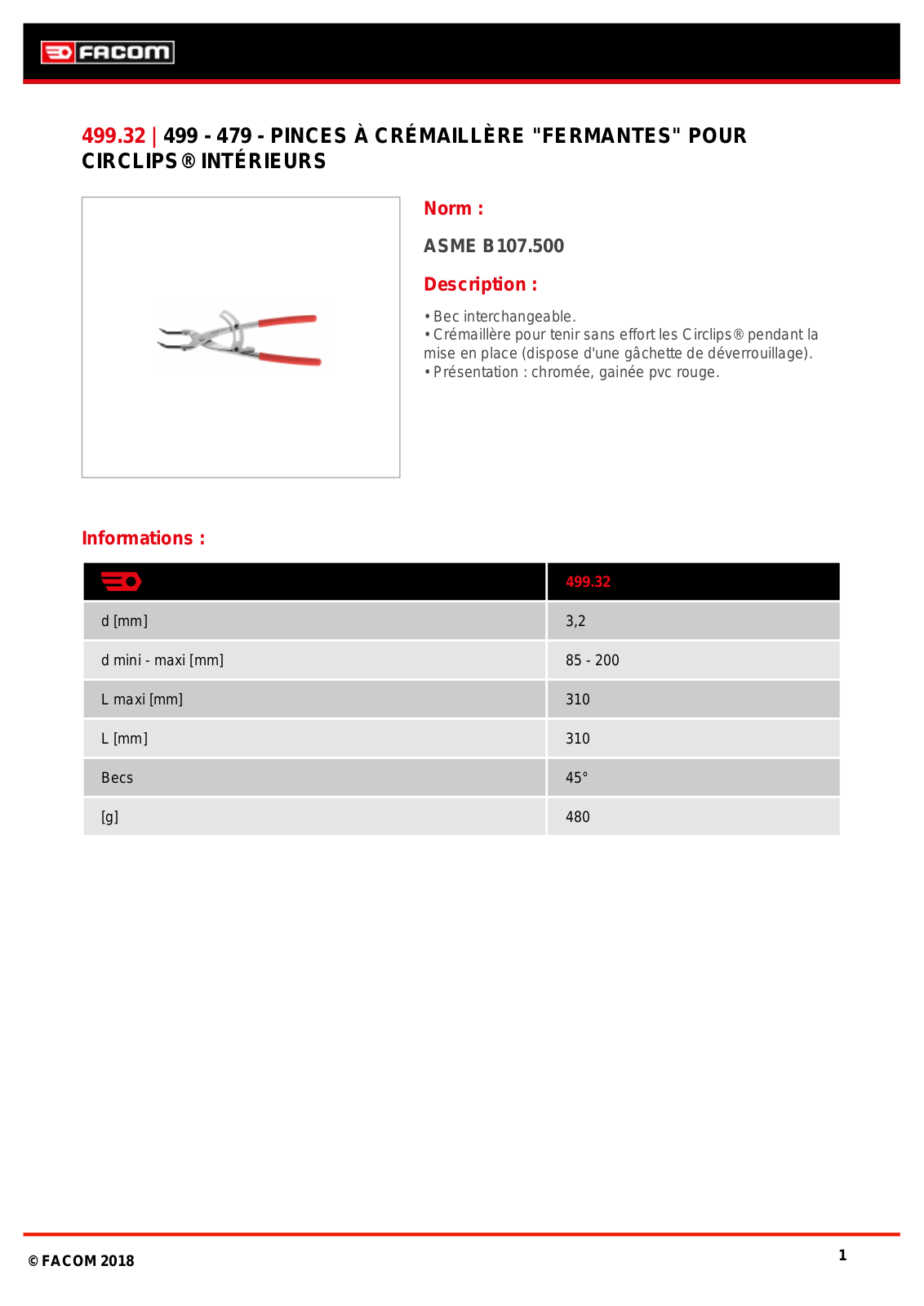 Facom 499.32 Specification - ManualMachine.com