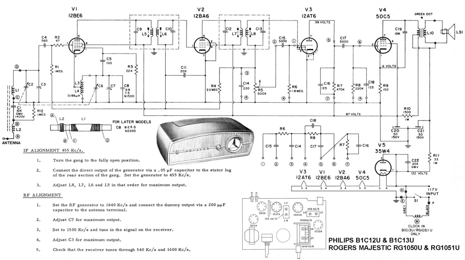 Philips B-1-C-12 Schematic