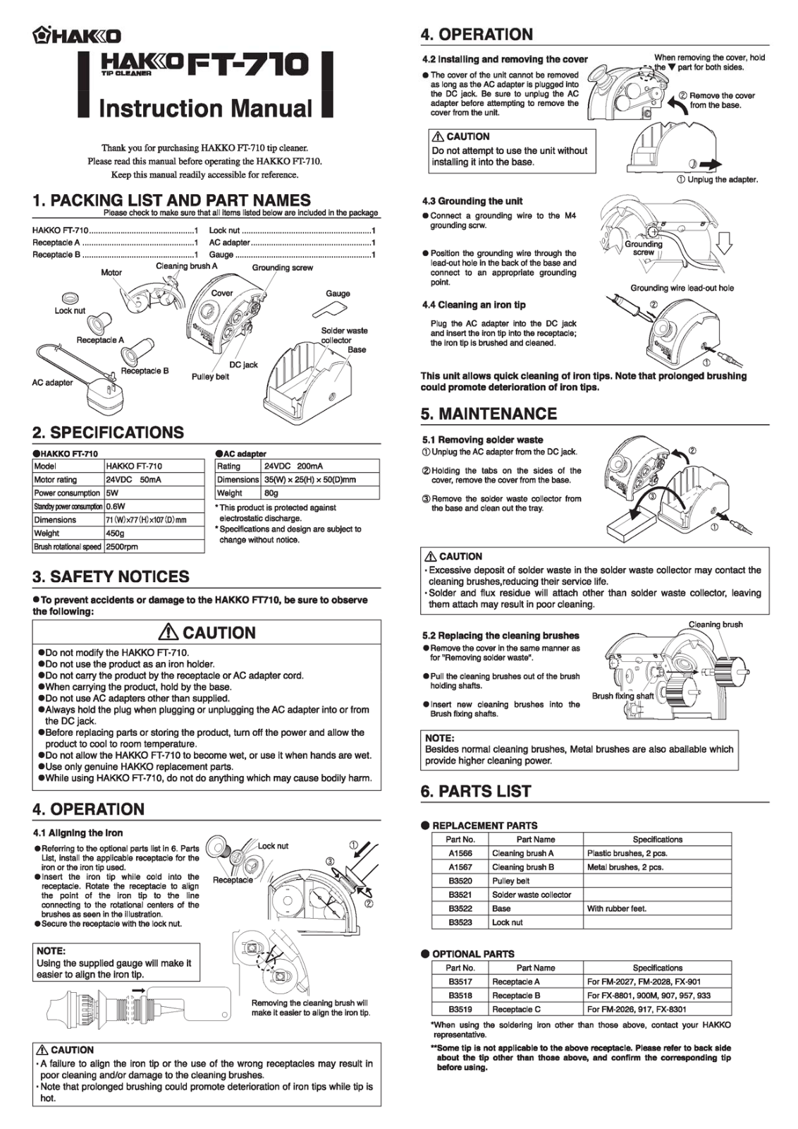 Hakko FT-710 User Manual
