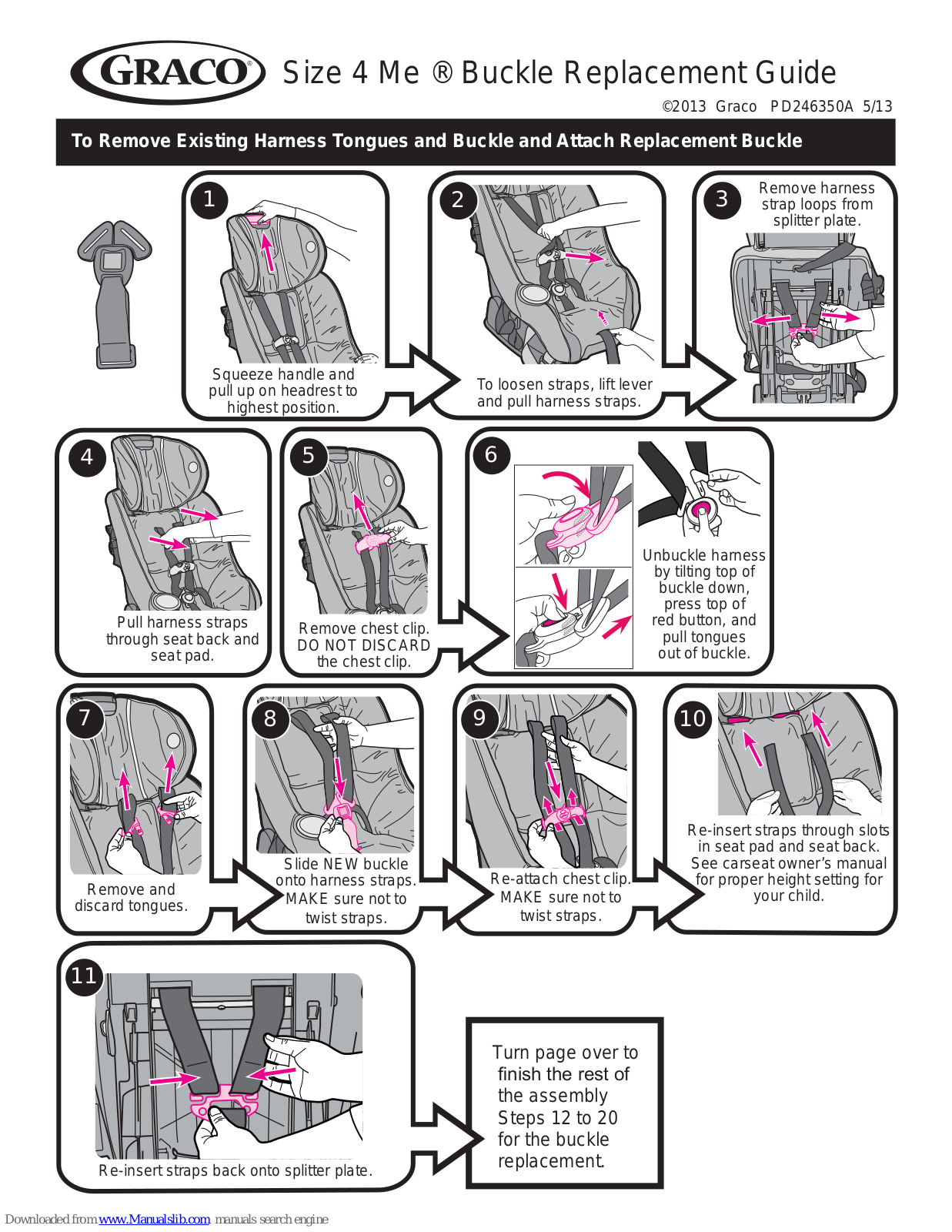 Graco Size 4 Me Replacement Manual