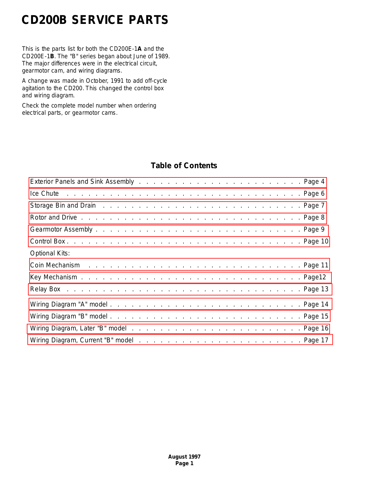 Scotsman CD200B SERVICE MANUAL