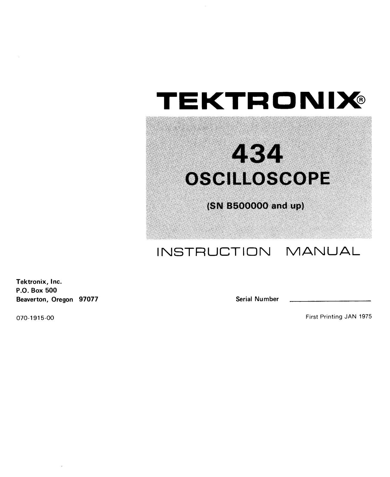 Tektronix 434 schematic