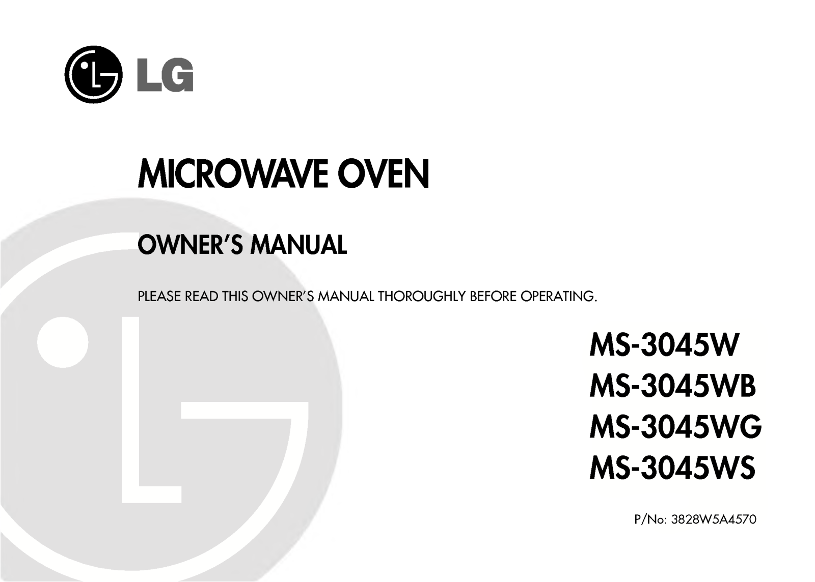 LG MS-3045WS, MS-3045WB User Manual