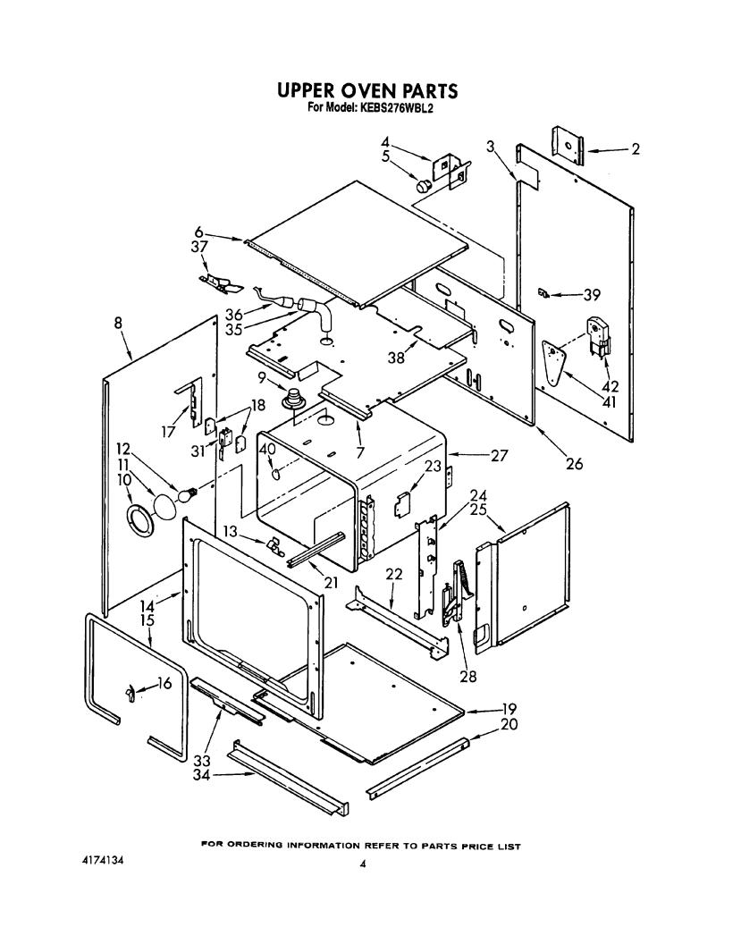 KitchenAid KEBS276WBL2 Parts List