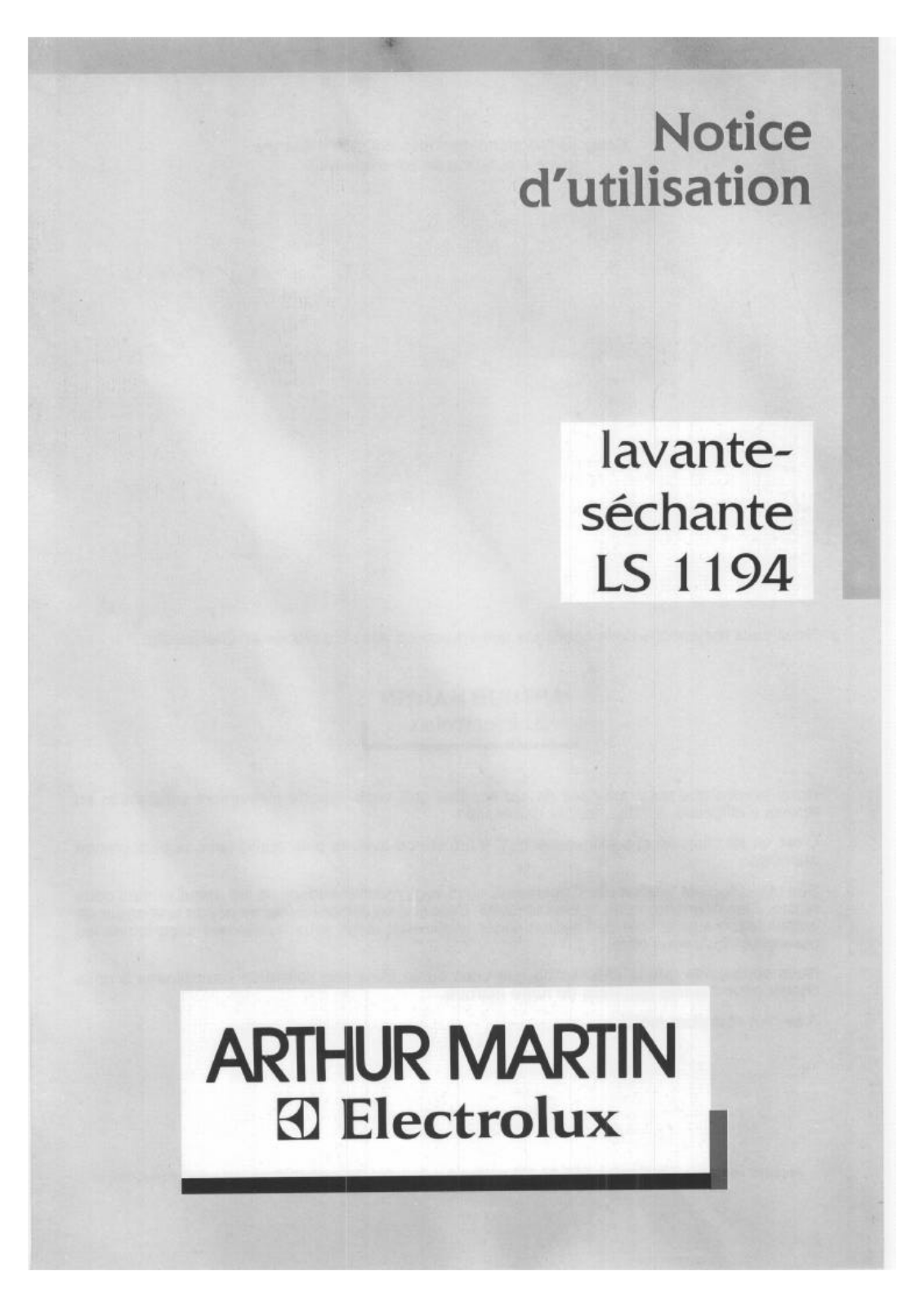 Arthur martin LS1194 User Manual