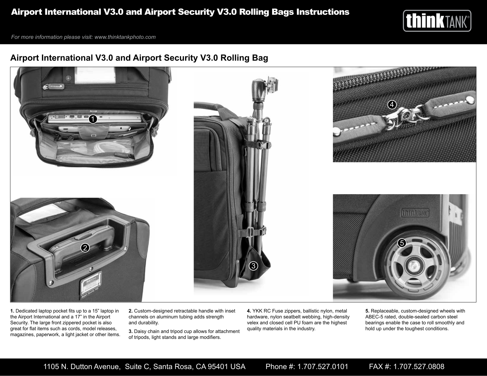 Think Tank Airport Security V3.0, Tank Airport International V3.0 User Manual