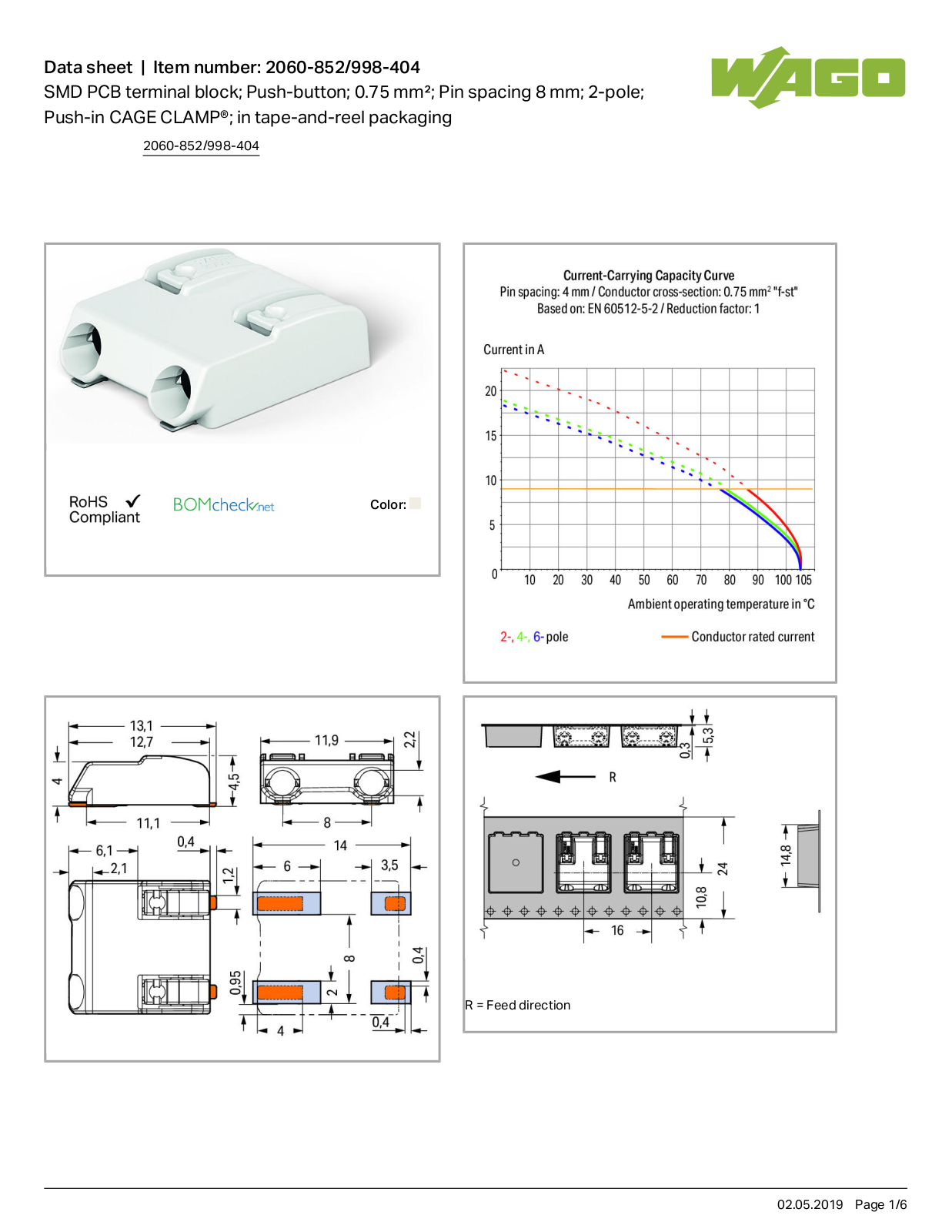 Wago 2060-852/998-404 Data Sheet