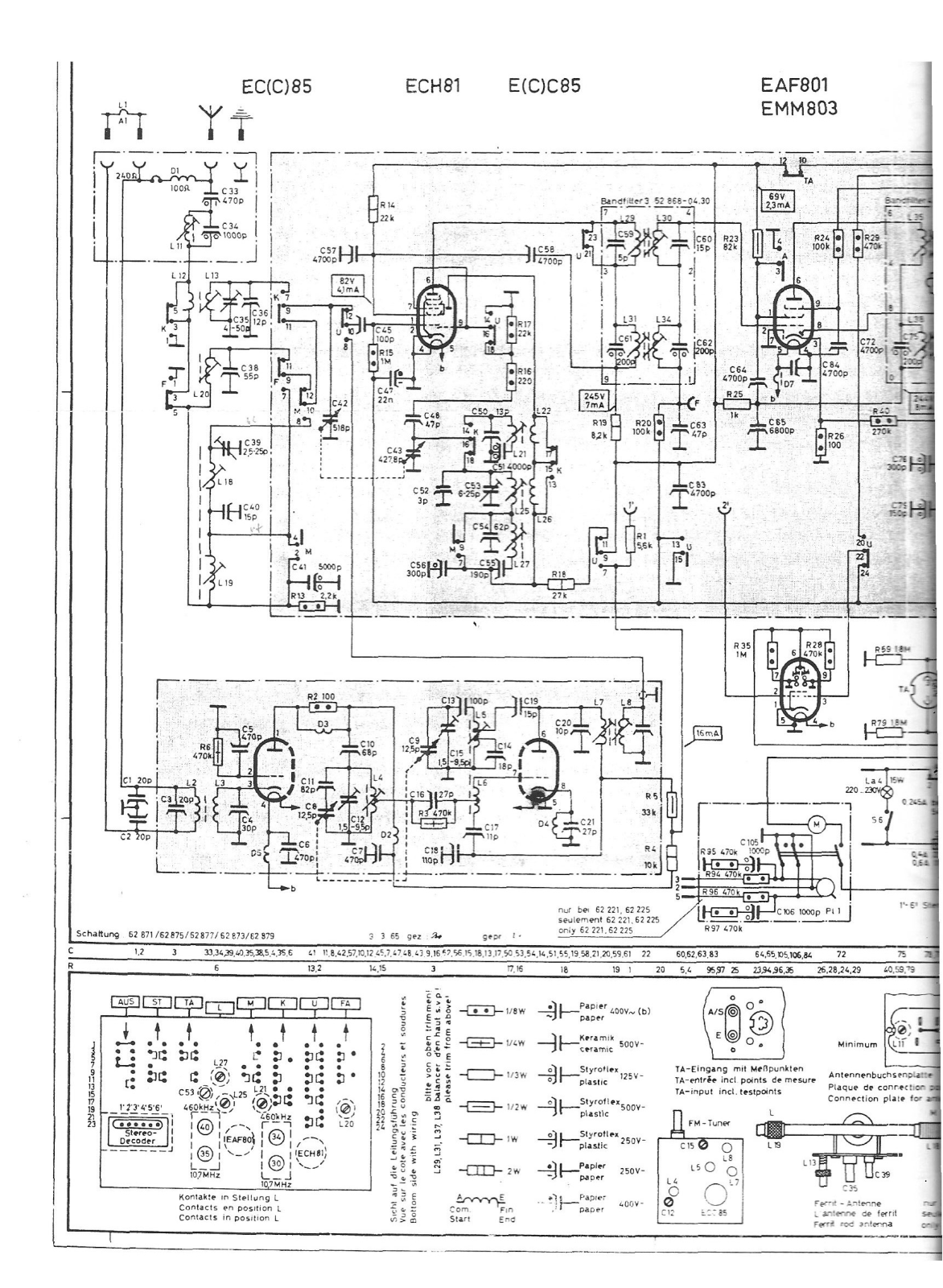 Loewe Astoria 63273, Luna 62075, Luna 62071, Mailand 62221, Meteor 62065 Service manual