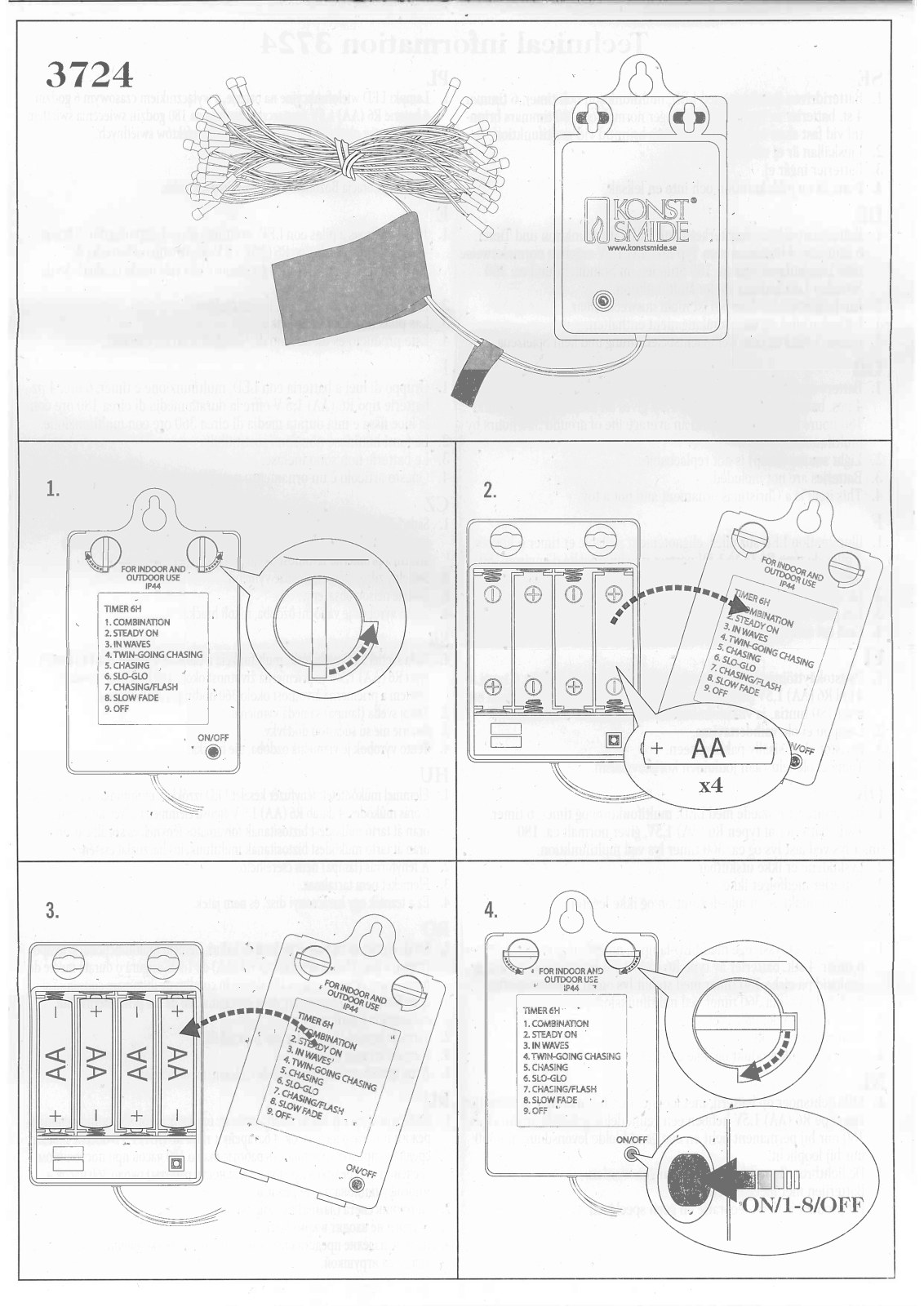 Konstsmide 3724 Technical Information