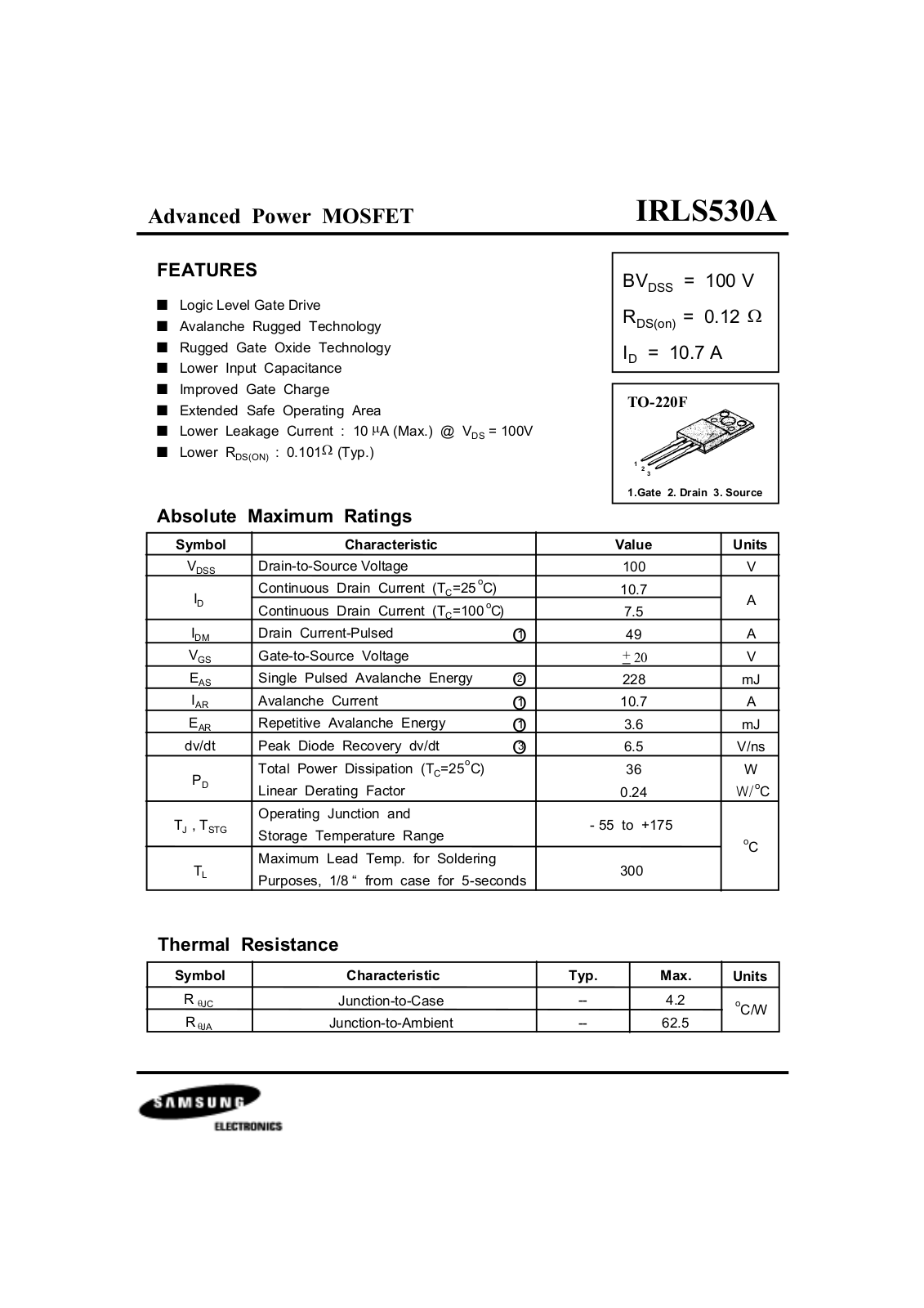 Samsung irl530a Datasheet - ManualMachine.com