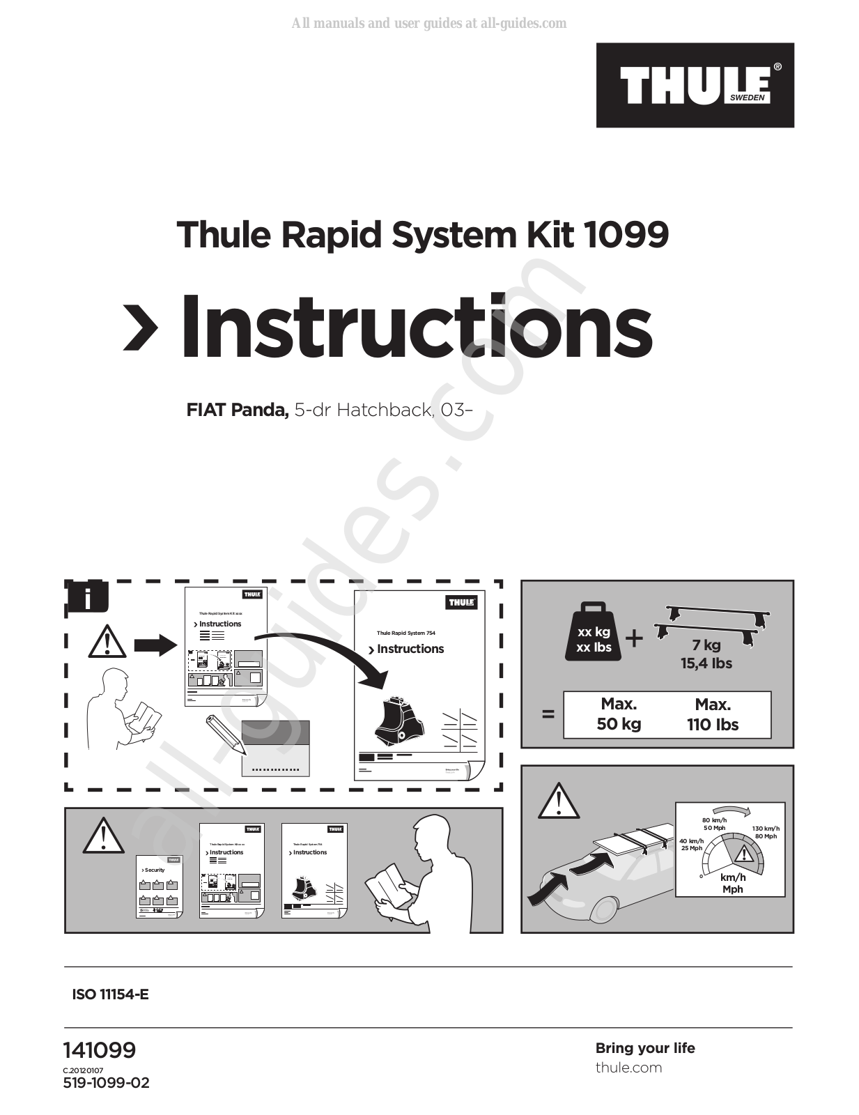Thule Rapid System Kit 1099 Instructions Manual - ManualMachine.com