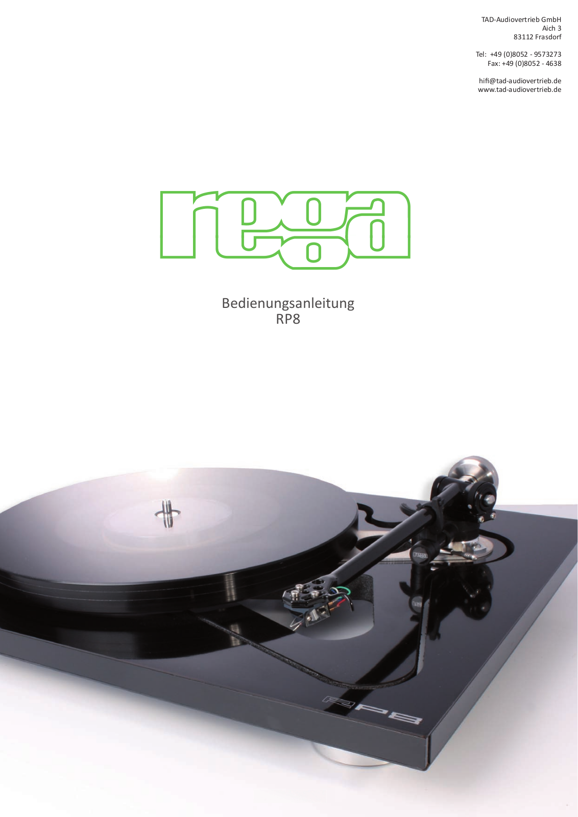 Rega RP8 User Manual