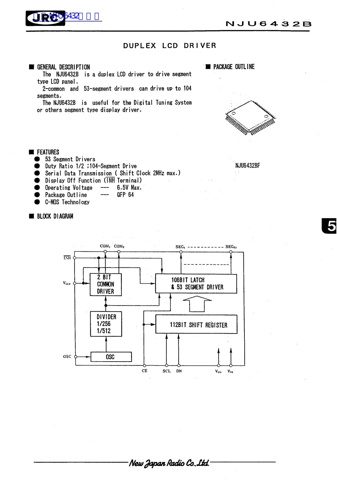 JRC NJU6432B User Manual
