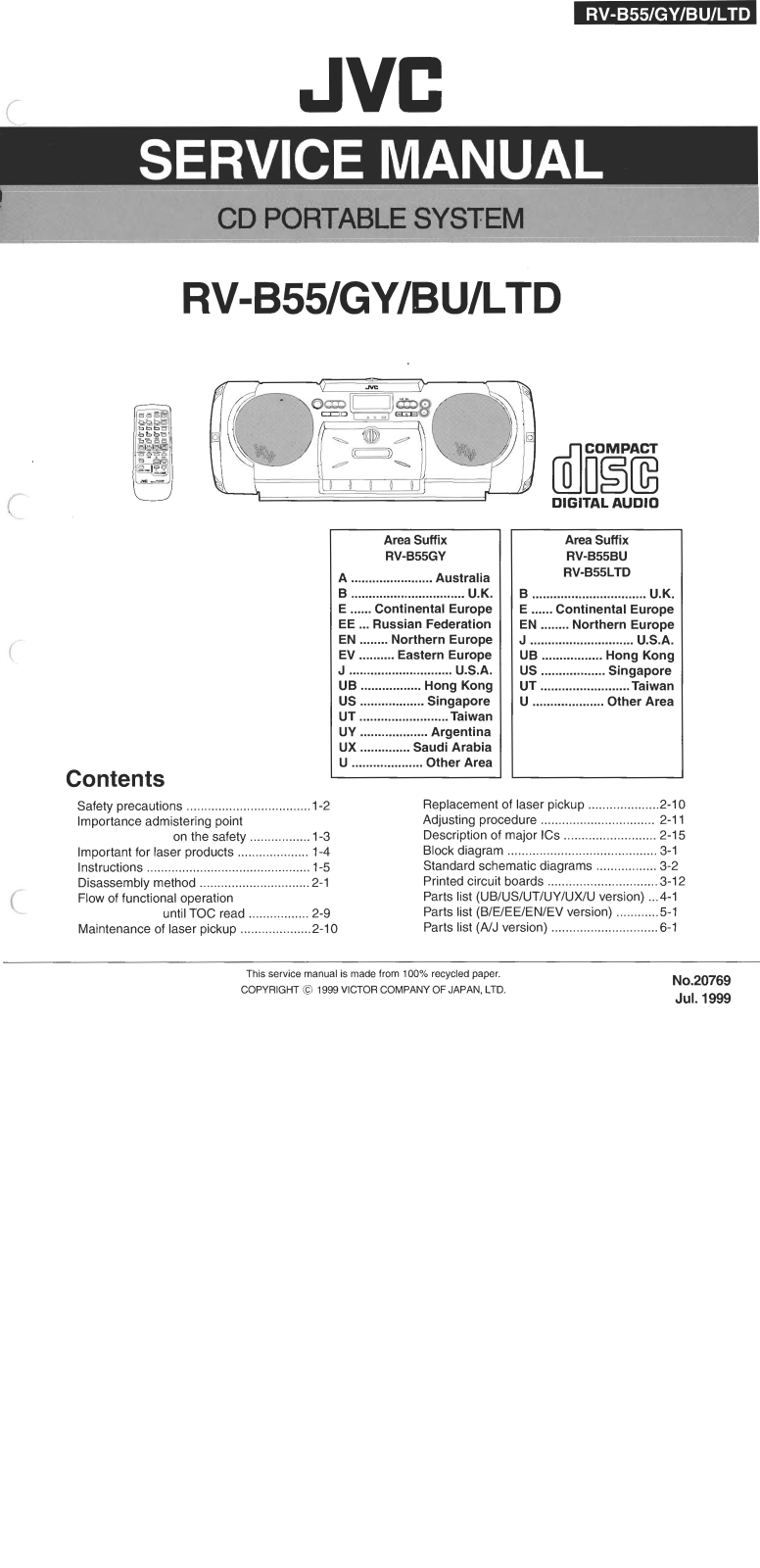 Jvc RV-B55 Service Manual