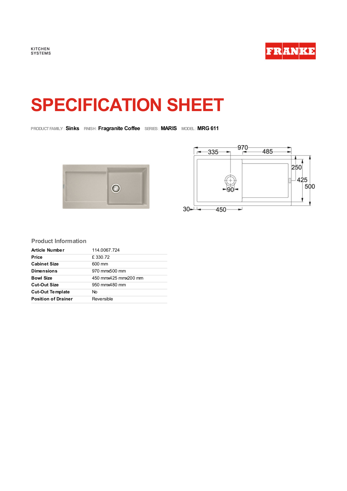 Franke MRG611 User Manual