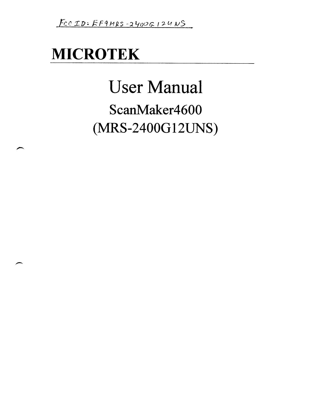 Microtek MRS 2400G12UNS User Manual