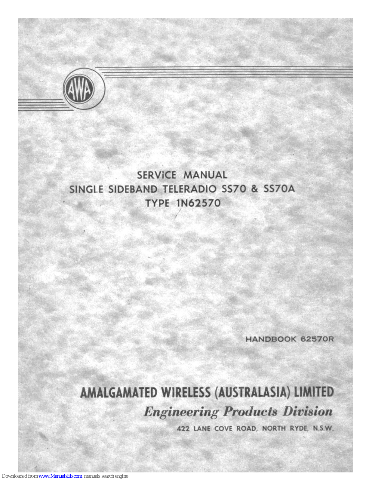 AWA SS70, SS70A Service Manual