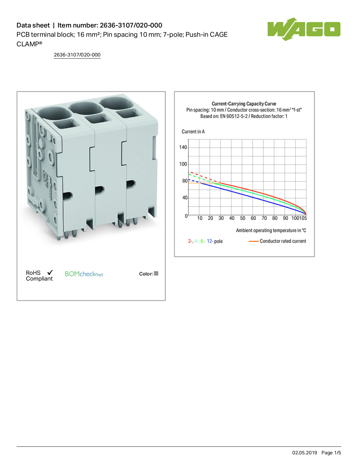 Wago 2636-3107/020-000 Data Sheet