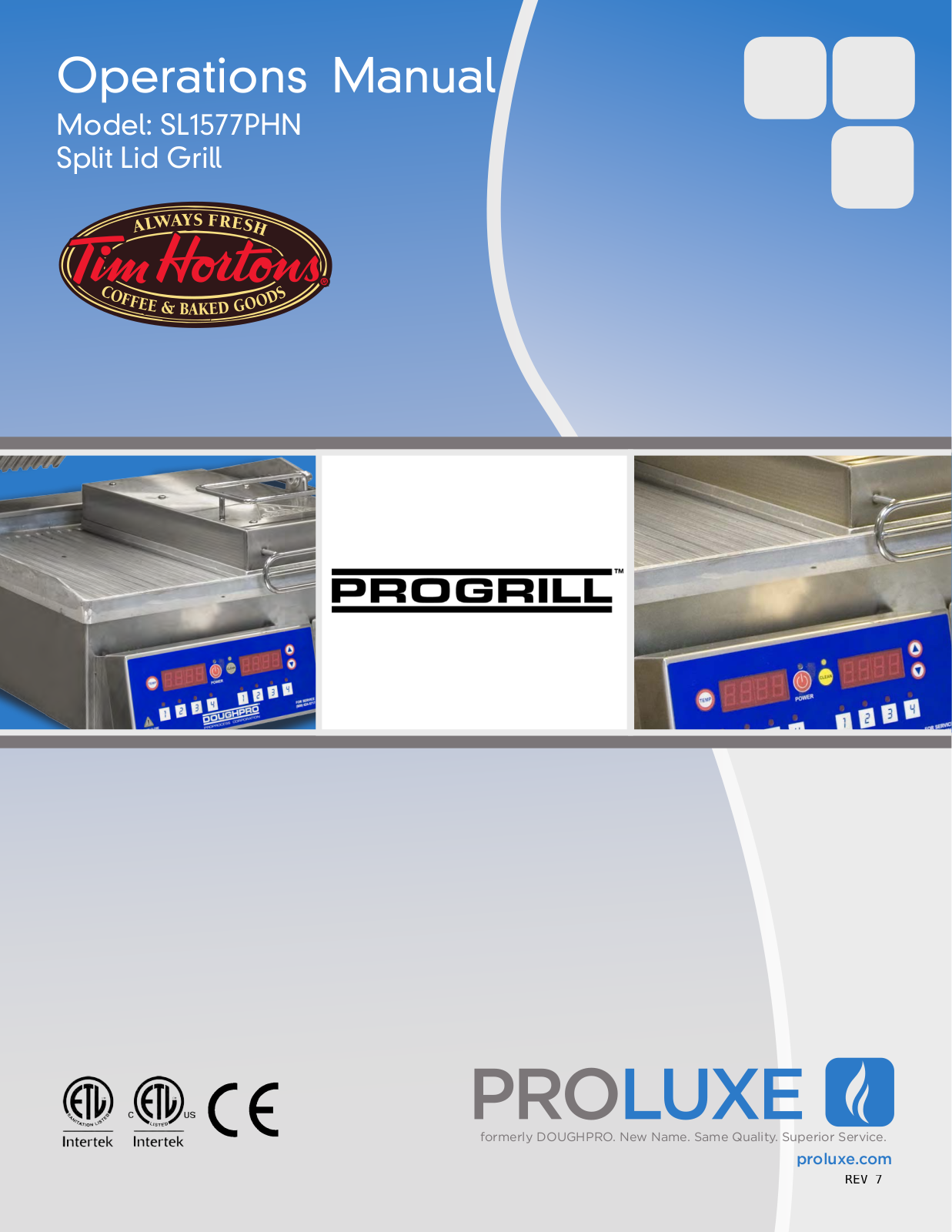 Doughpro Proluxe SL1577PHN Operators Manual