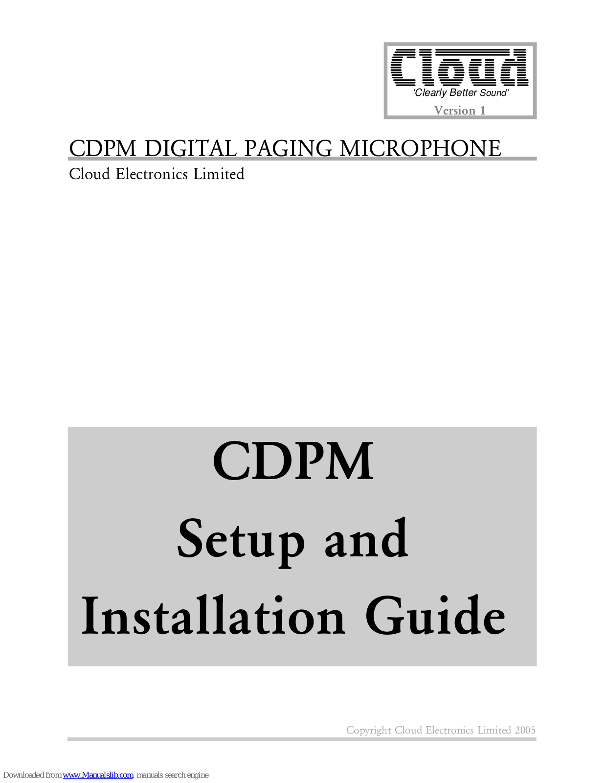 Cloud CDPM Setup And Installation Manual