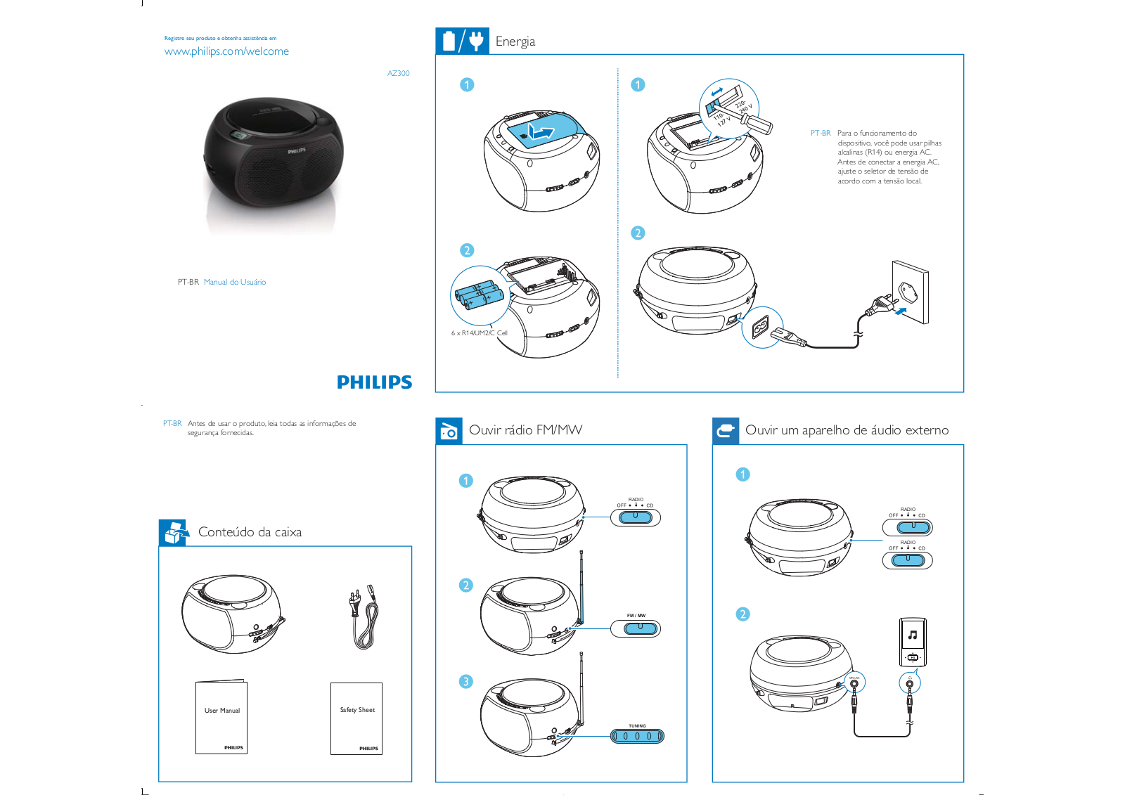 Philips AZ300X/78 Quick start guide