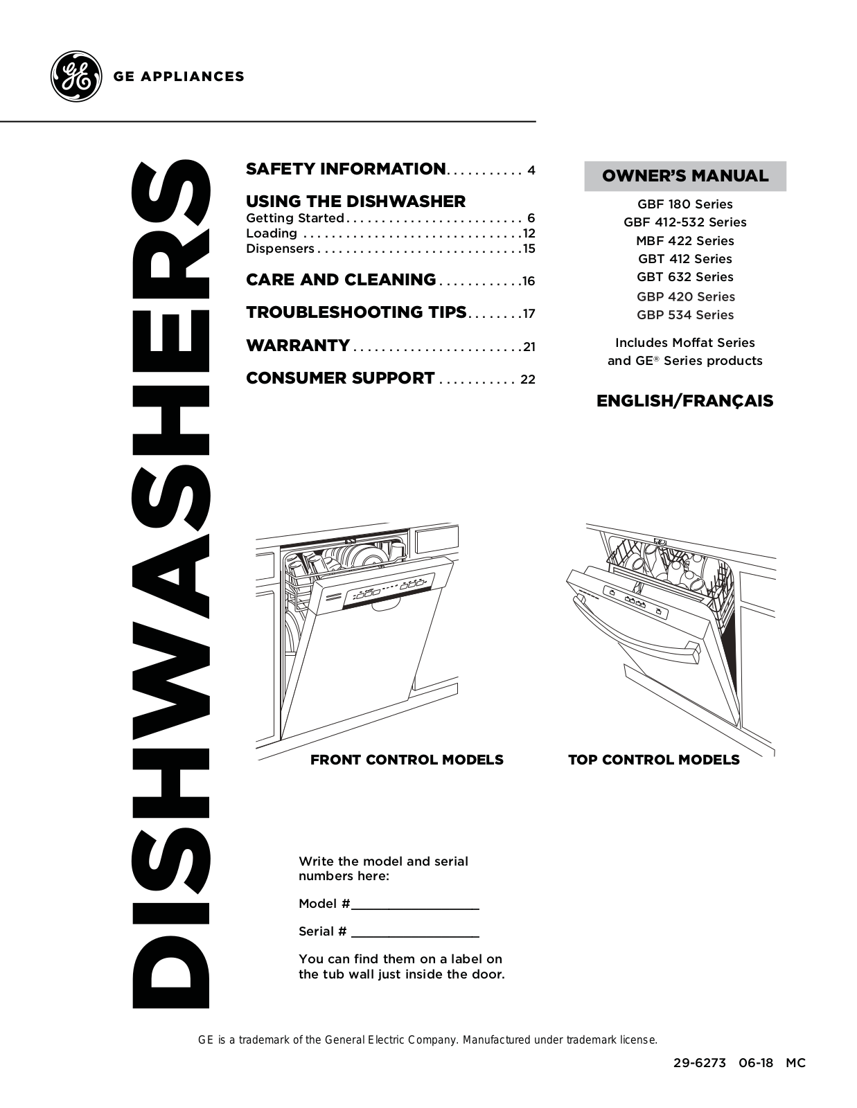 GE GBP534SSPSS, GBP534SGPWW OWNER’S MANUAL