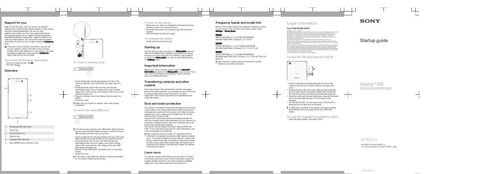 Sony PM0872 Startup Guide