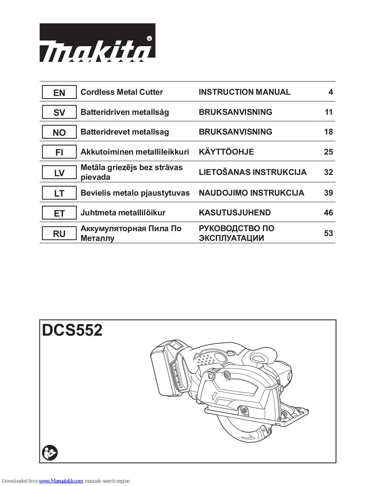 Makita DCS552 Instruction Manual