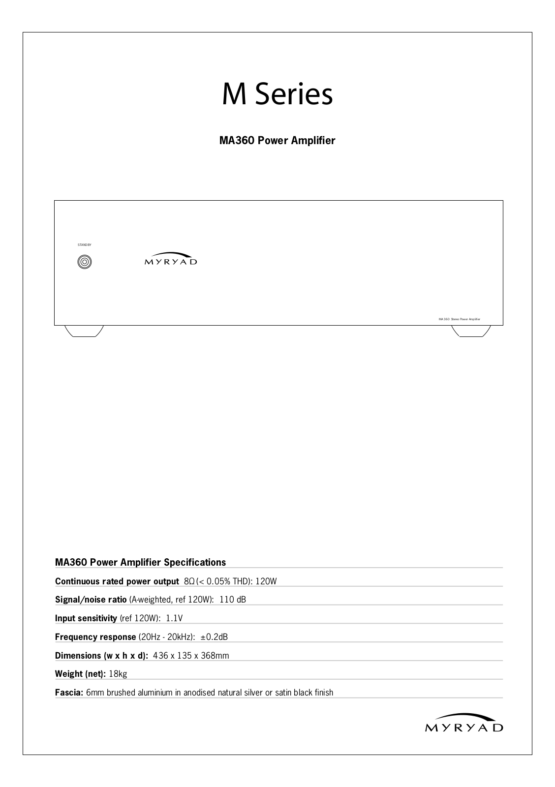 Myryad MA-360 Brochure