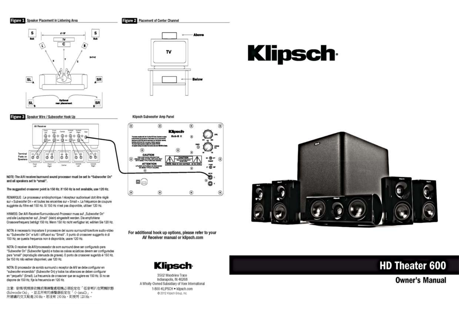 Klipsch Hd-Theater-600 Owners Manual