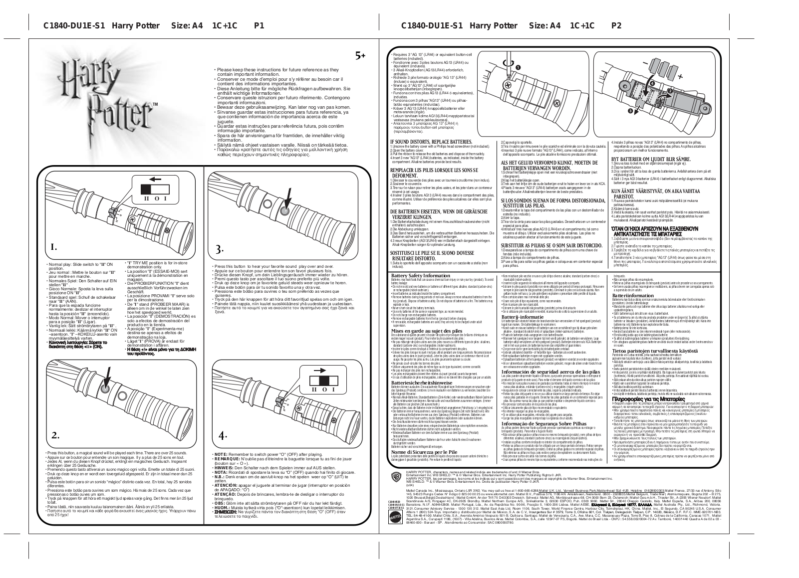 Fisher-Price C1840 Instruction Sheet