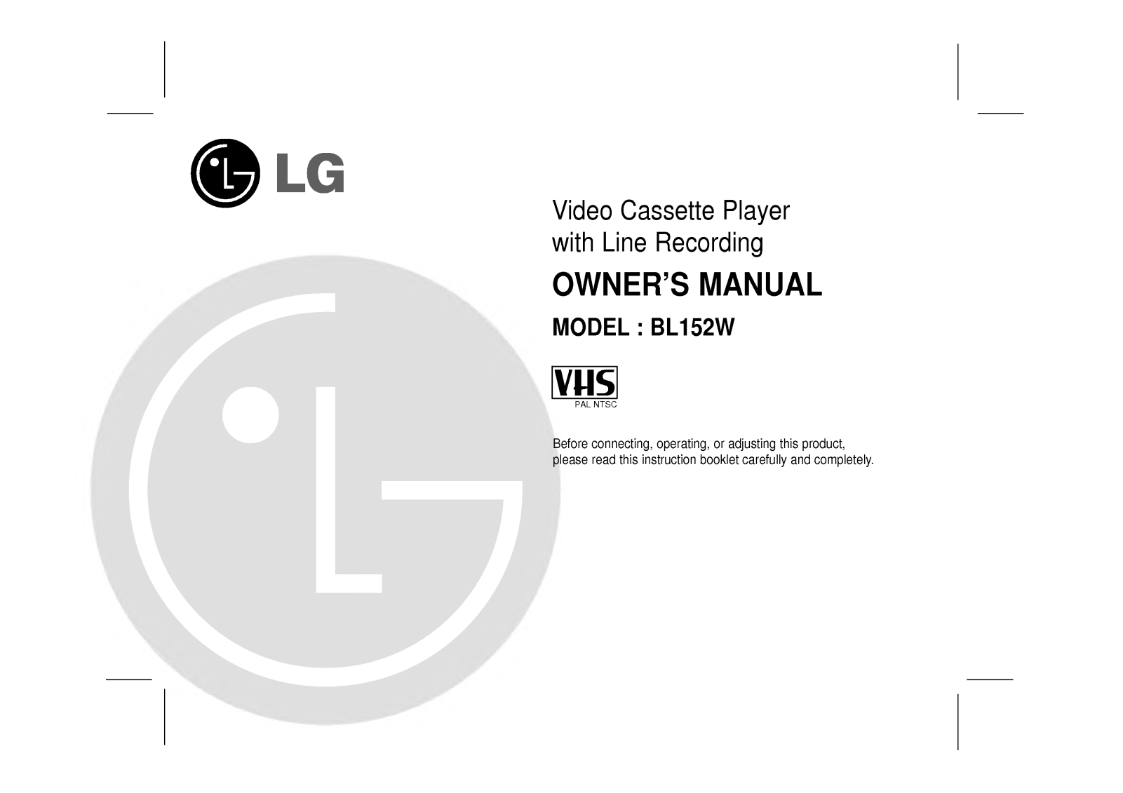 LG BL152W User Manual