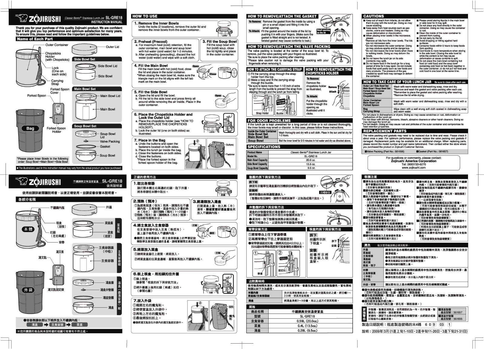 Zojirushi SL-GRE18 User Manual