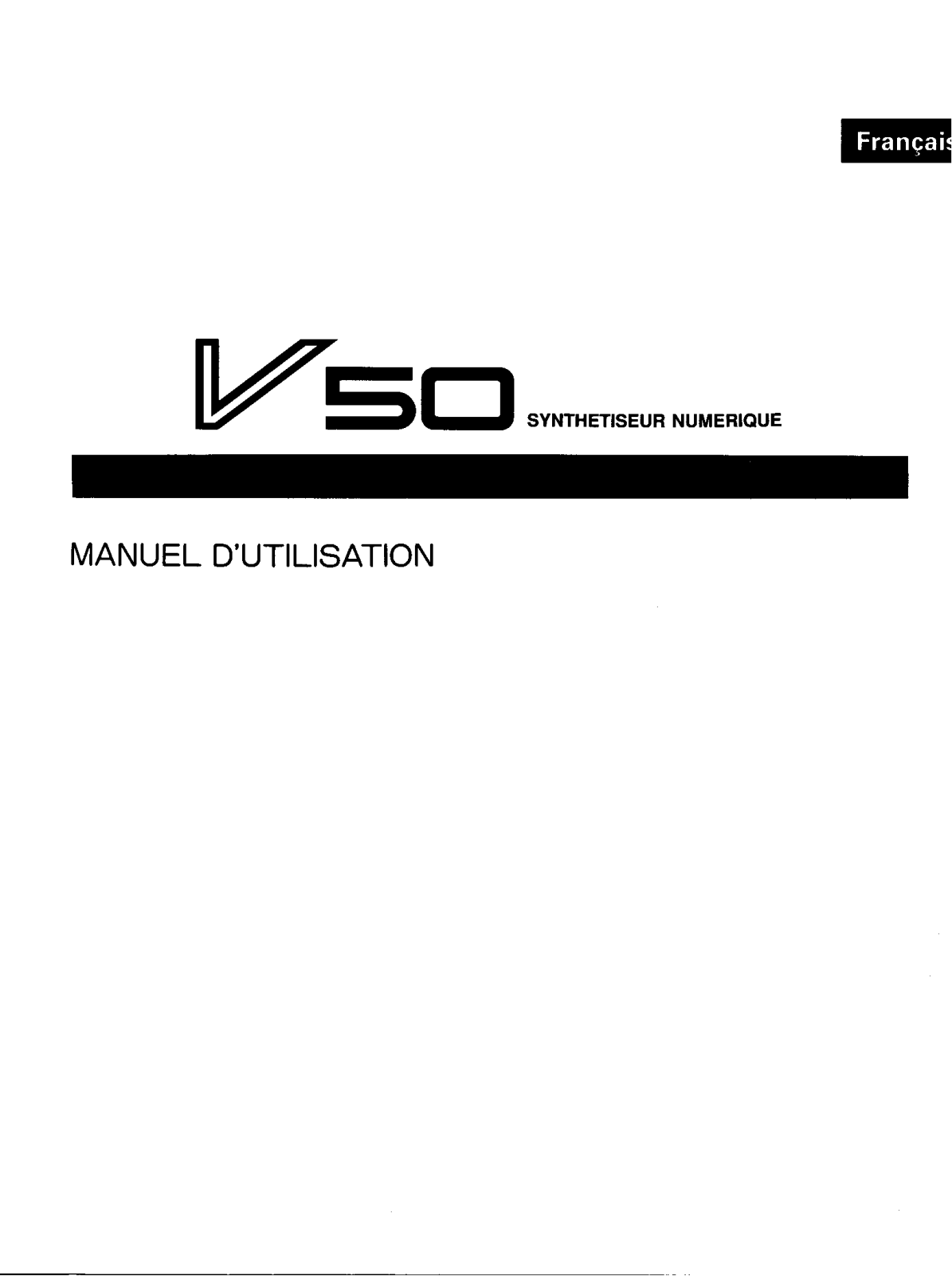 Yamaha V50 Owner's Manual