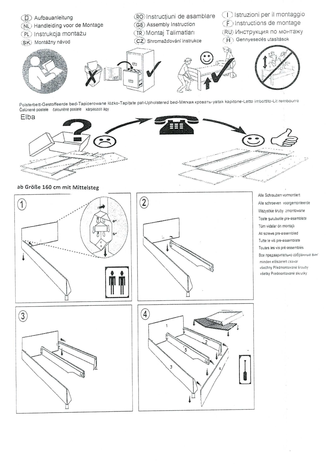 Westfalia Schlafkomfort Elba Assembly instructions