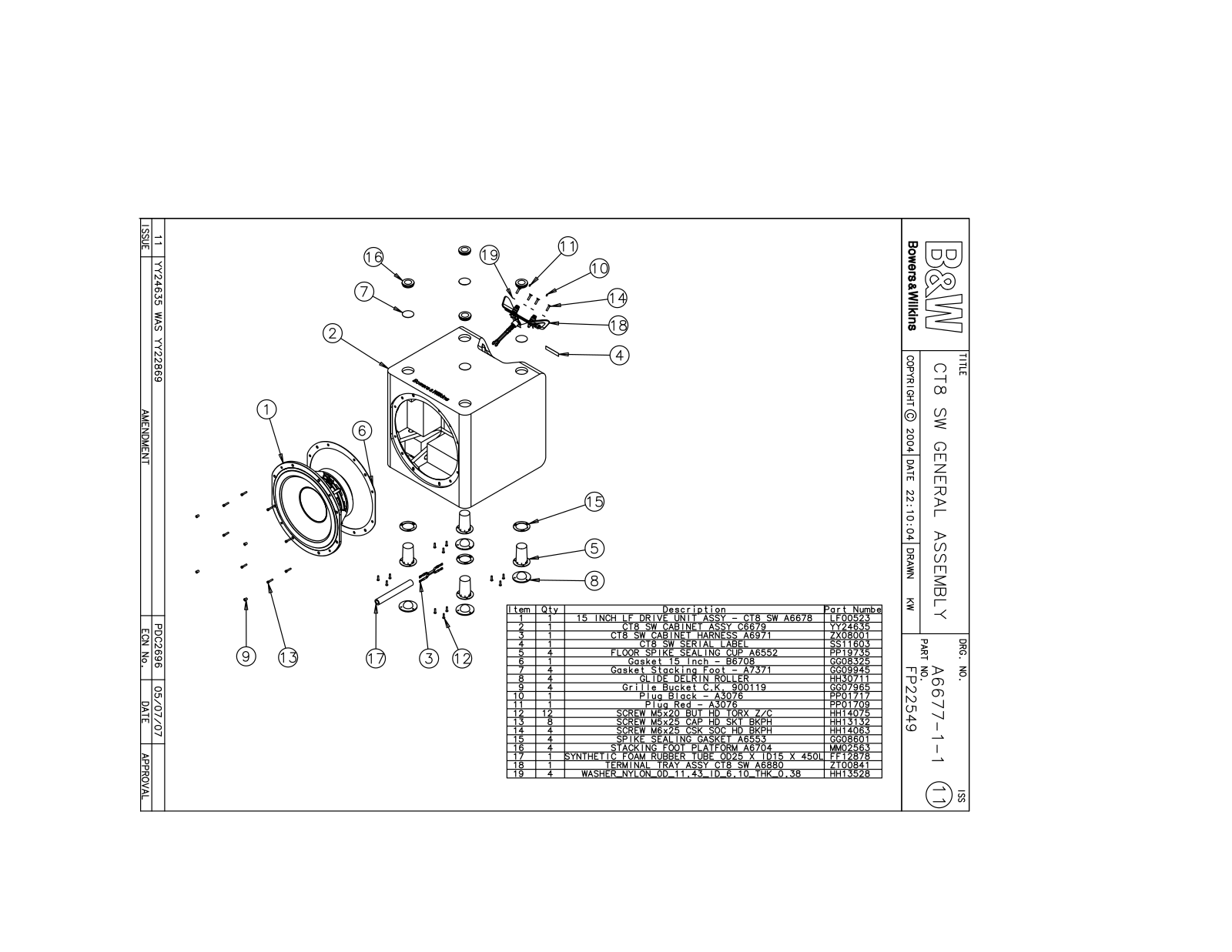 Bowers and Wilkins CT-8-SW Service manual