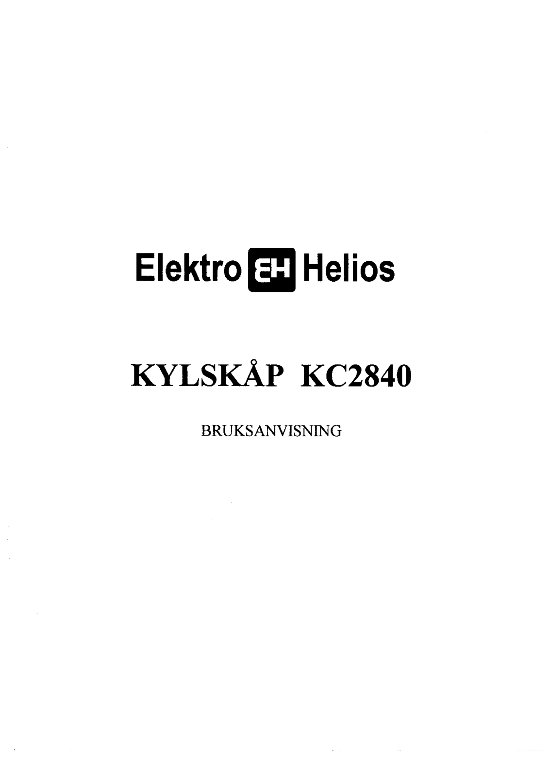 Elektro helios KC2840 User Manual